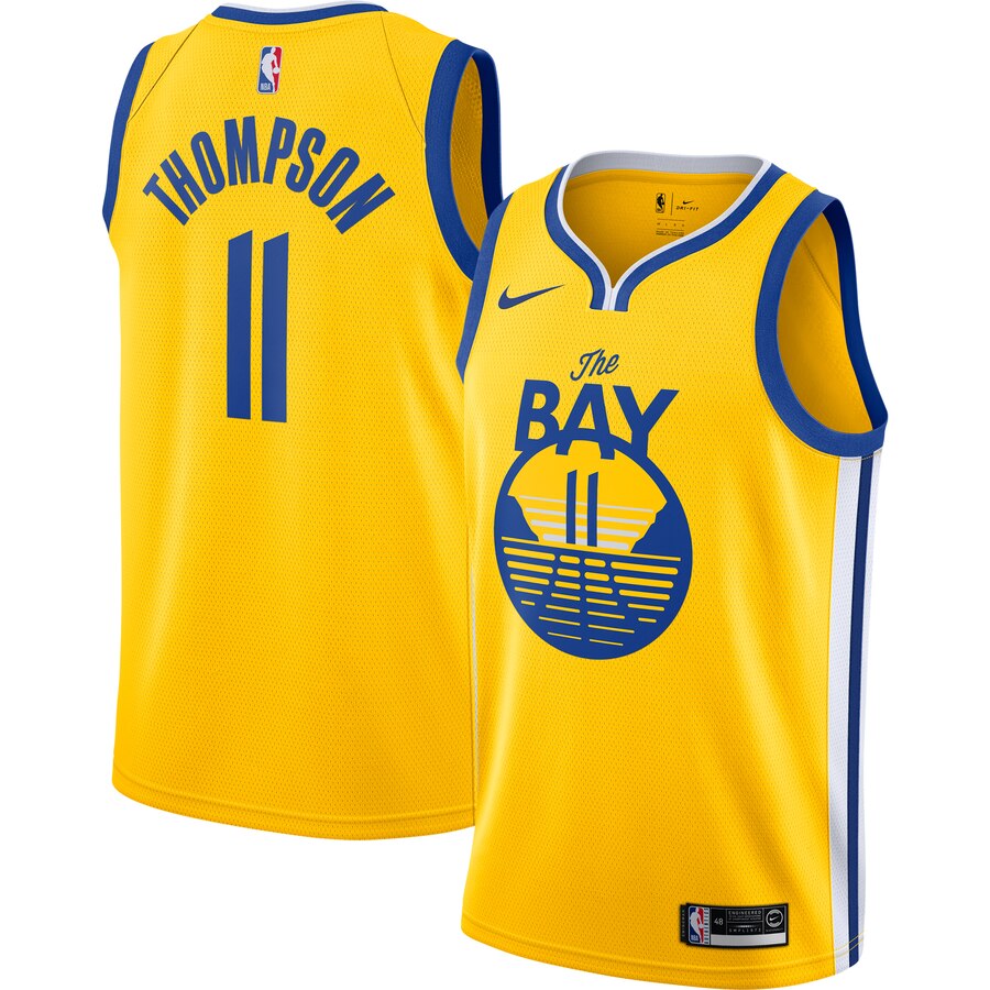 Men Golden State Warriors 11 Thompson yellow Game new Nike NBA Jerseys